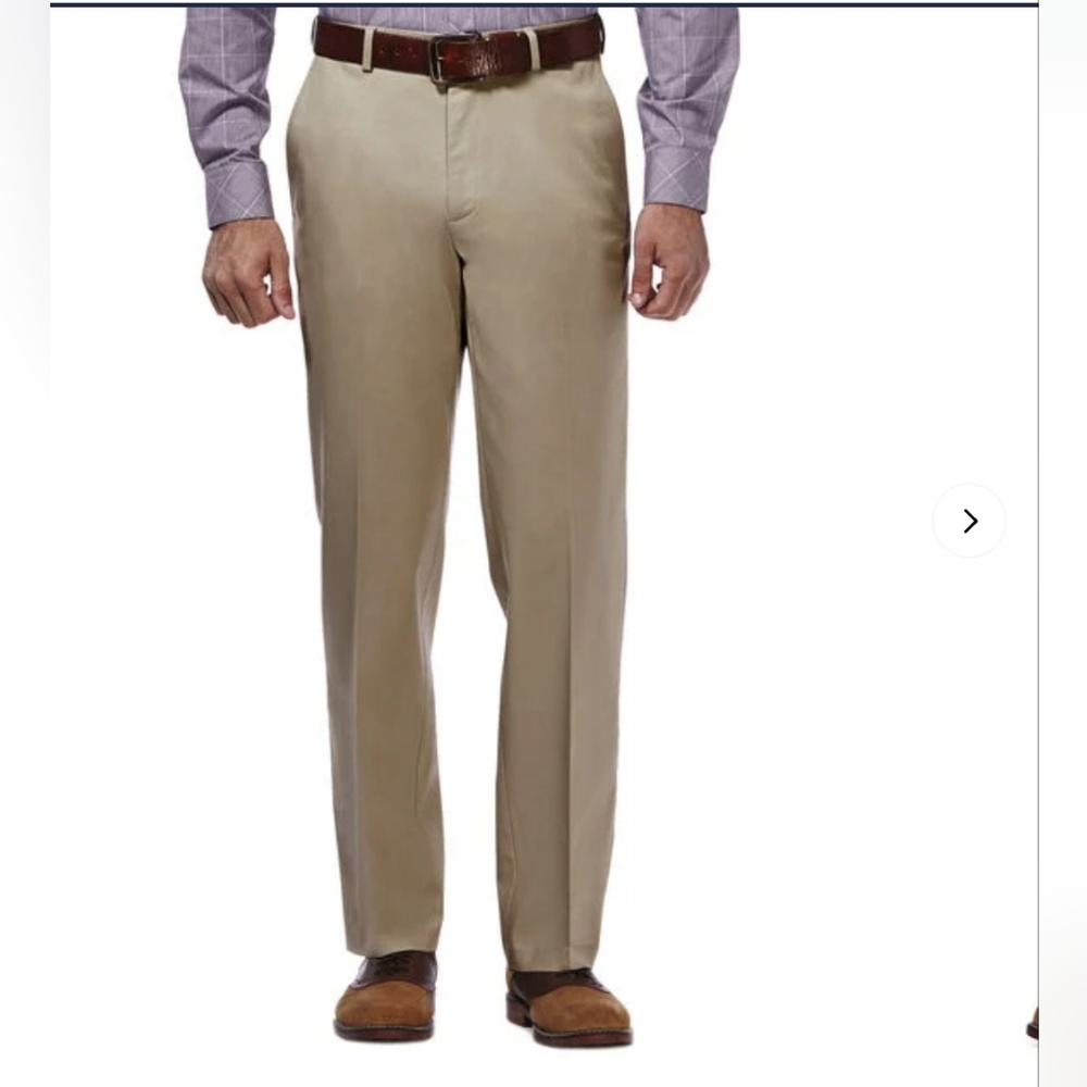 ClasHaggFit Flat Front Hidden Expandable Waistband: Expands up to 3" Color Khaki